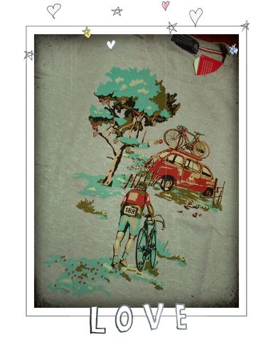 ルコック 自転車柄 Tシャツ